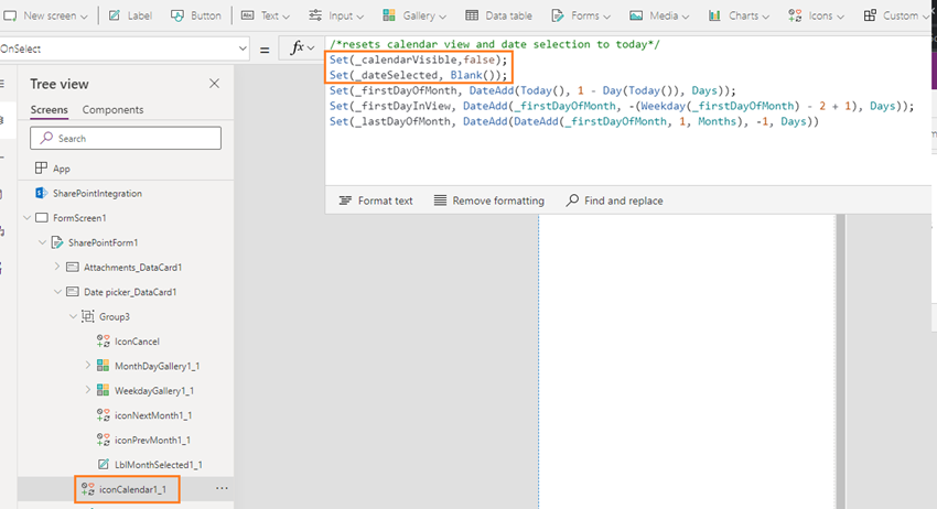 Create a custom date picker in SharePoint List forms using Power Apps
